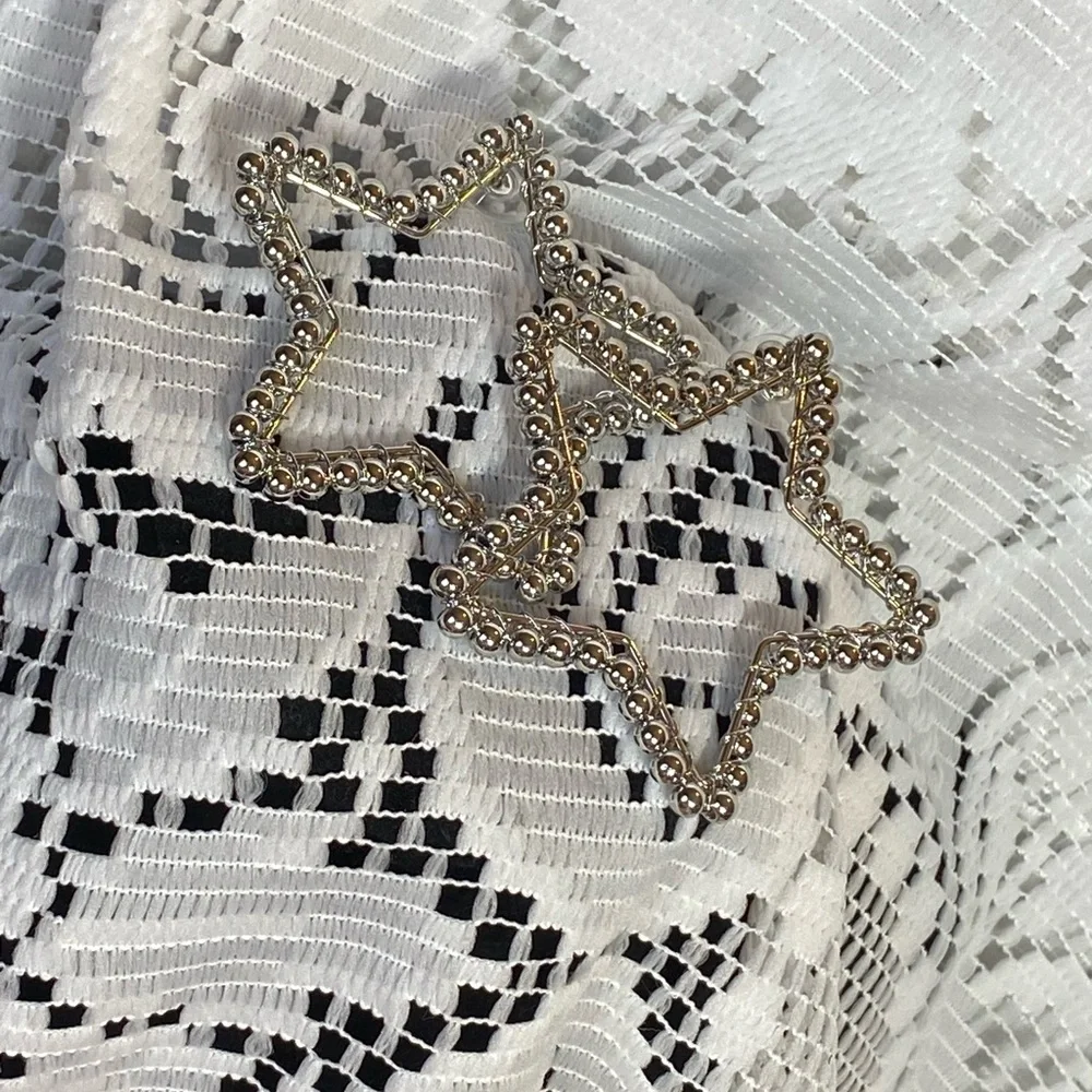 NWT BRIGHT STAR LIGHTWEIGHT SILVER EARRINGS SPECIAL VALENTINE GIFT IDEAS - Picture 10 of 13